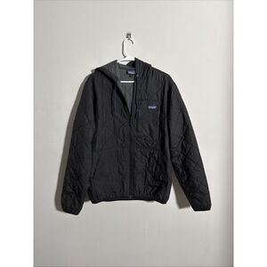 EUC MEN’S PATAGONIA QUILTED BOMBER JACKET SIZE LARGE L BLACK ZIP UP